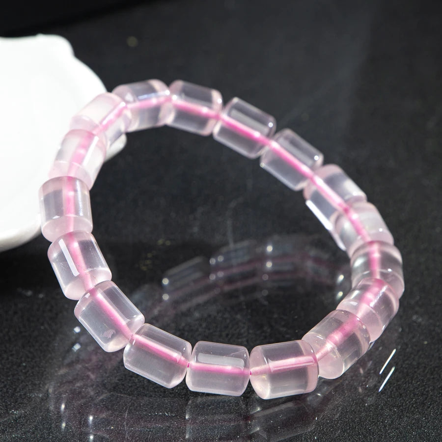 luckacco timeswind authentic mozambique pink crystal bucket beaded fashion jewelry women bracelet with certificate