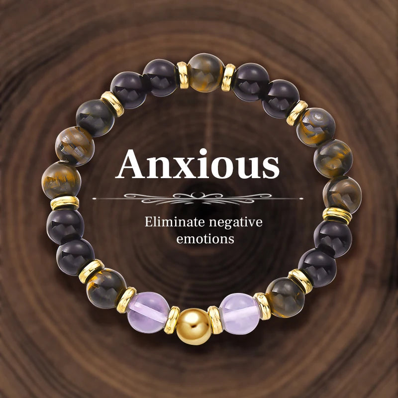luckacco 8mm natural stone beaded bracelet for women lucky attract love wealth good luck colorful bracelet jewelry birthday gift