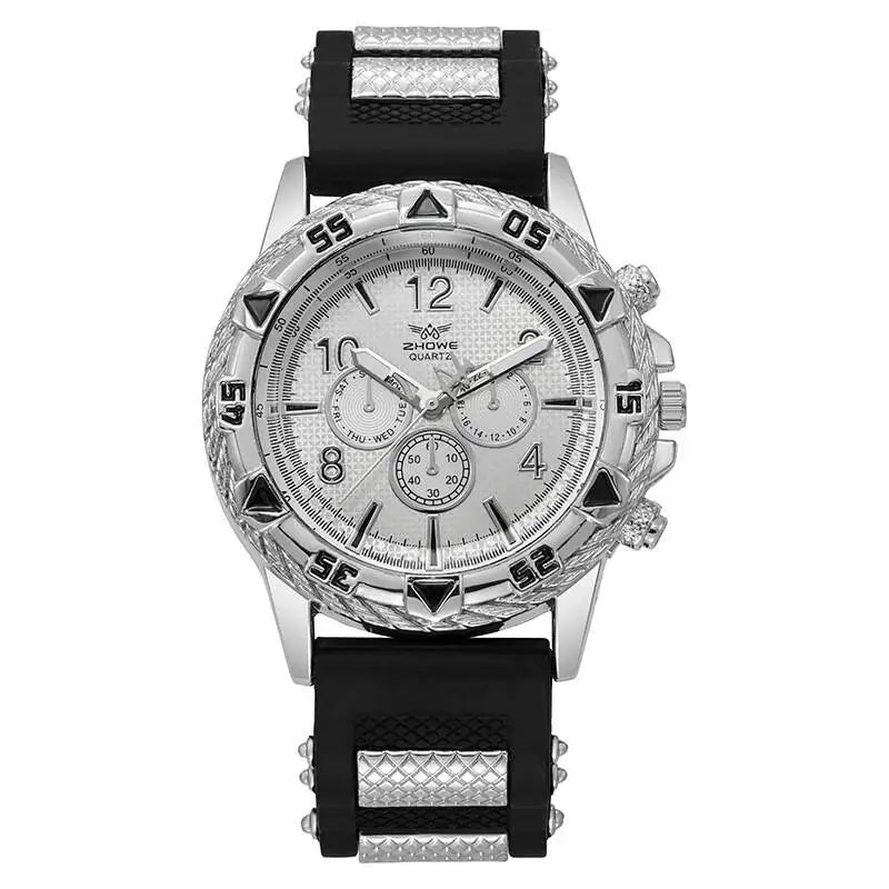 luckacco fashion large dial men’s watch casual silicone band analog quartz wrist watch man sports watches reloj hombre