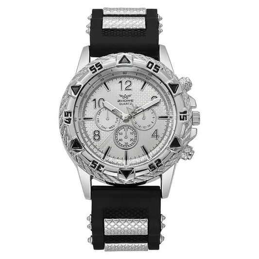 Luckacco Fashion Large Dial Men’s Watch Casual Silicone Band Analog Quartz Wrist Watch Man Sports Watches Reloj Hombre
