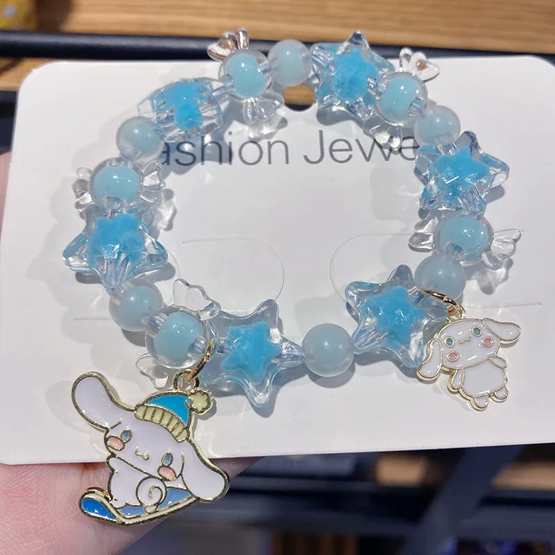 luckacco sweet star candies cinnamoroll stellalou bracelet hellokitty beads shine charm girls child jewelry accessories birthday gifts