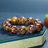 Luckacco Elegant Magic Amber Resin Bead Bracelet, Unisex Fashion Jewelry