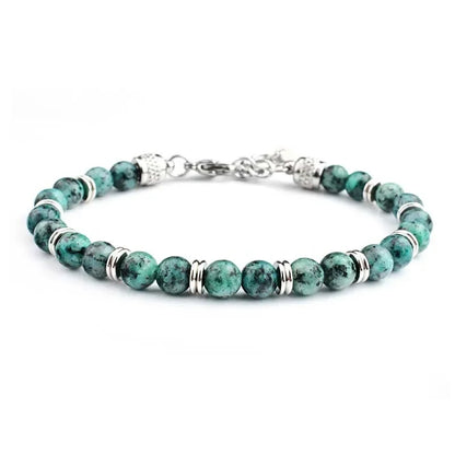 Luckacco Pulseras Hombre Natural Stone Man Beaded Bracelets Homme lapis lazuli Phoenix Stone Men's Bracelets For Men Fathers Day Gifts