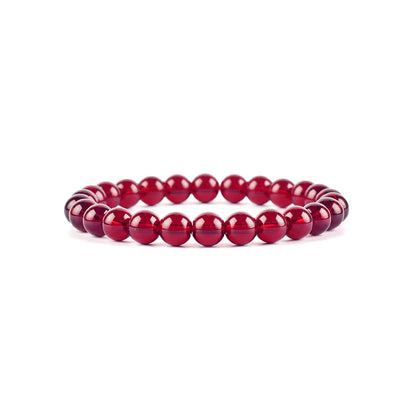 Luckacco Natural Rock Crystal Bead Bracelet Women Fashion Reiki White Clear Quartz Round Stone Strand Bangles Summer Jewelry Gift for Kid