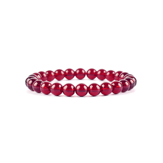 Luckacco Natural Rock Crystal Bead Bracelet Women Fashion Reiki White Clear Quartz Round Stone Strand Bangles Summer Jewelry Gift for Kid