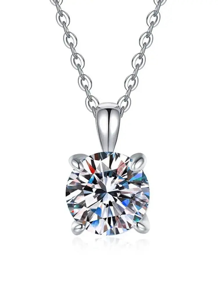 luckacco lihong classic women's necklace aaaaa zirconia 1ct four prong 925 sterling silver pendant luxury fine jewelry