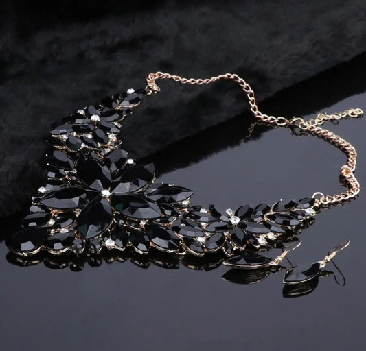 Luckacco Fashion Crystal Jewelry Sets Bridal Necklace Earrings Sets Wedding Party Jewelery Dress Jewellery Decoration Accessories