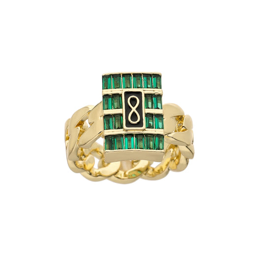 Luckacco New Monaco men's and women's rings, elegant zircon rings, brass material, party gifts, Monaco charm rings