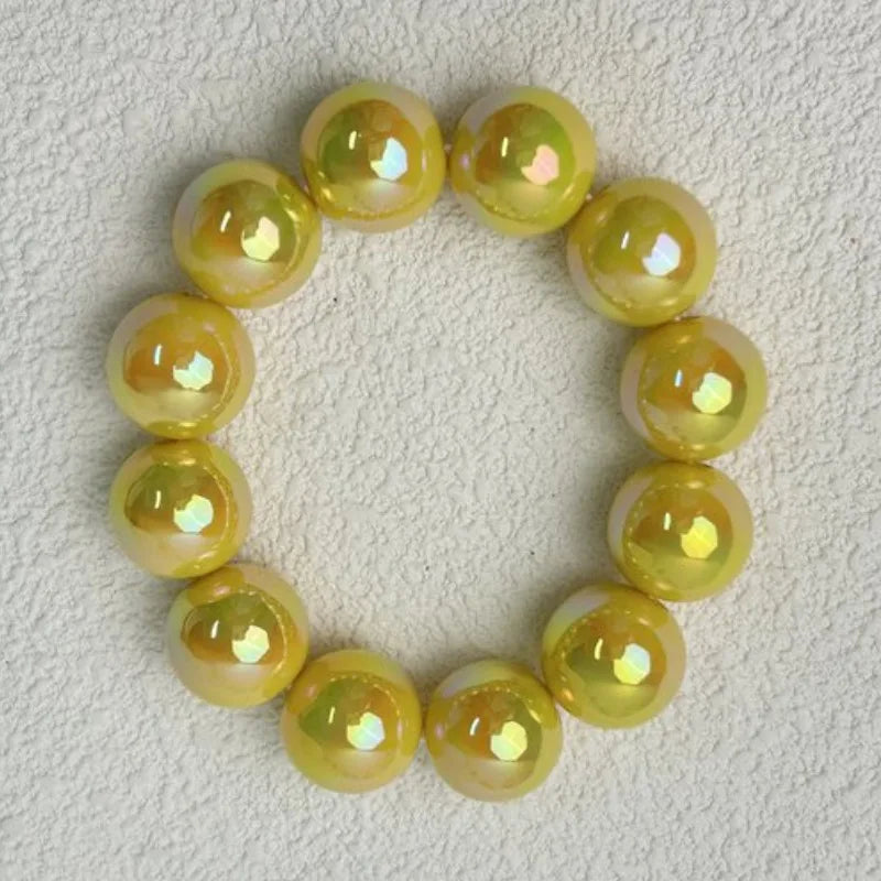 luckacco european and american contrasting color laser beaded resin bracelet