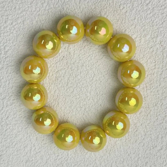 Luckacco European and American contrasting color laser beaded resin bracelet