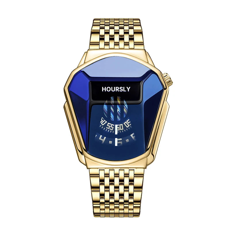 luckacco gold luxury brand trend cool men wrist watch stainless steel technology fashion quartz watch for men 2024 relogio masculino