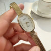 Luckacco New Brand Quartz Watch for Women Luxury Gift Oval Dial Rhinestone Watch Adjustable Stainless Steel Strap Wristwatches