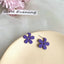 2022 New Design Purple Flower Butterfly Drop Earrings for Women Sweet Fairy Mystery Shiny Crystal Resin Lace Earring Jewelry - luckacco