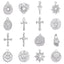 3pcs/Lot Stainless Steel Silver Color Cross Charms Pendant For DIY Necklace Bracelet Earrings Jewelry Crafts Making Accessories - luckacco