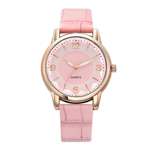Luckacco Leather Strap Ladies Quartz  Watch Polygon Glass Luxury Women Wristwatches Clocks Dial Quartz Creative Fashion Watch Reloj Часы
