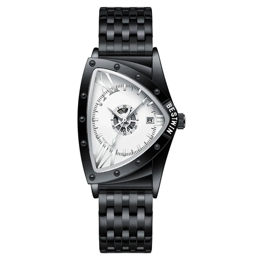Luckacco Men Watches Unique Design Top Brand Luxury Men's Wrist Watches Quartz Wristwatch Fashion Male Clock Stainless Steel Band