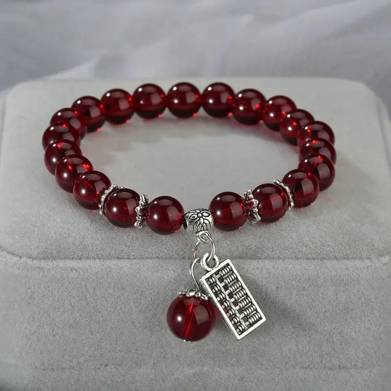 luckacco natural stone agate amethyst abacus beaded bracelet men and women magnetic health protection fashion jewelry gifts