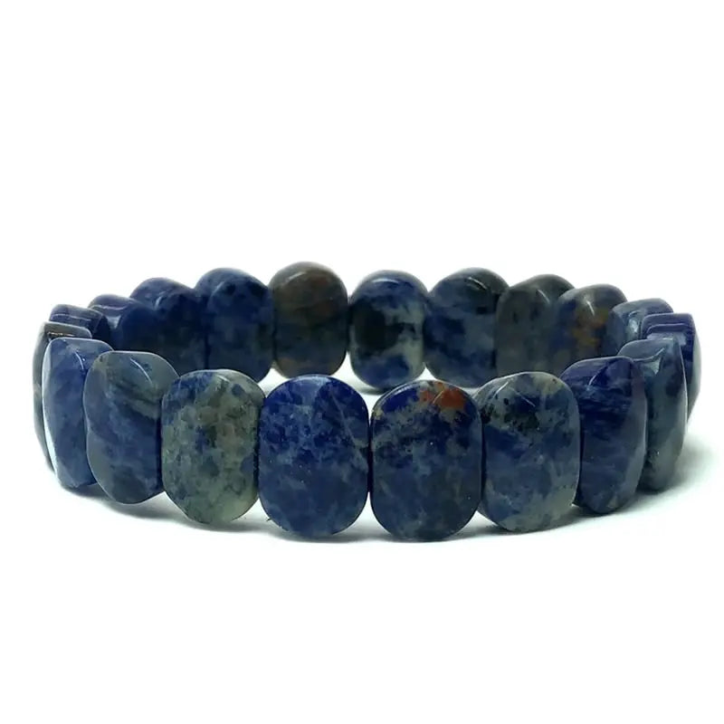 luckacco natural 10x15mm faceted flashing stone beads bracelets handmade reiki healing meditation bangles elastic rope couple jewelry
