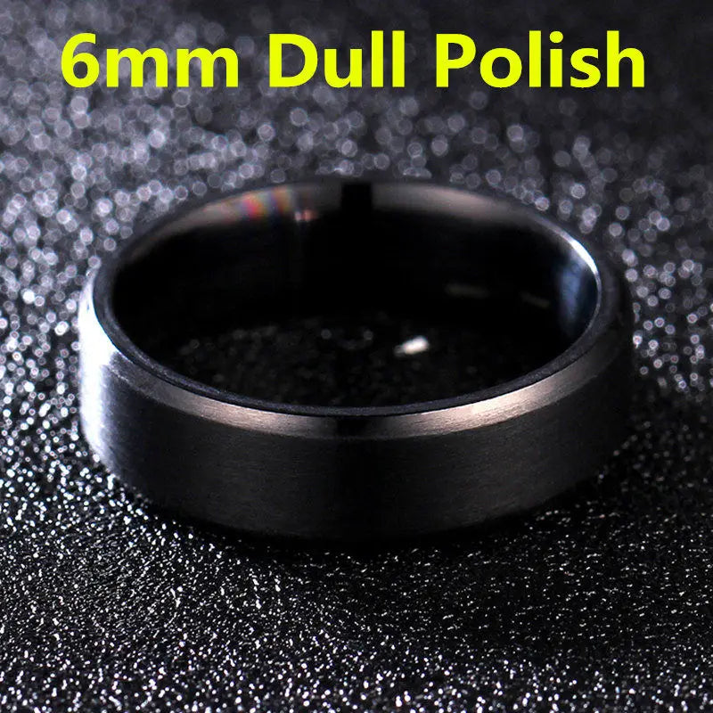 luckacco 4-8mm dull polish silver color titanium ring for men and women personalized ring customize engraved