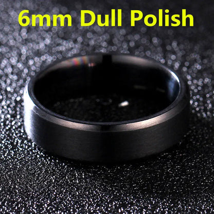 Luckacco 4-8mm Dull Polish Silver Color Titanium Ring For Men and Women Personalized Ring Customize Engraved