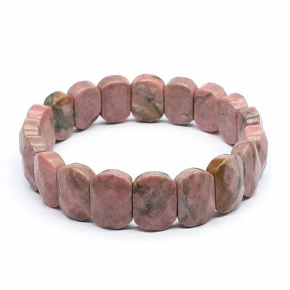Luckacco Natural 10x15mm faceted flashing Stone beads Bracelets Handmade Reiki Healing Meditation Bangles Elastic Rope Couple Jewelry