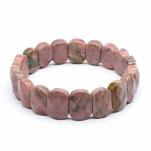 Luckacco Natural 10x15mm faceted flashing Stone beads Bracelets Handmade Reiki Healing Meditation Bangles Elastic Rope Couple Jewelry