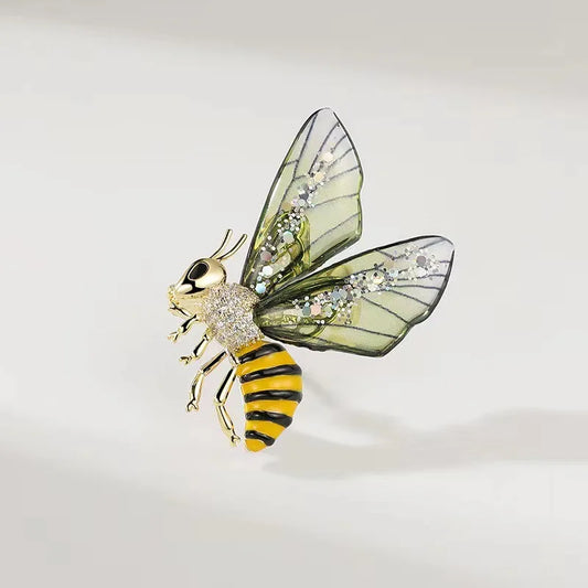 Luckacco Trendy Multicolour Alloy Butterfly Brooches For Women Metal Crystal Insect Brooch Party Birthday Winter Jewelry