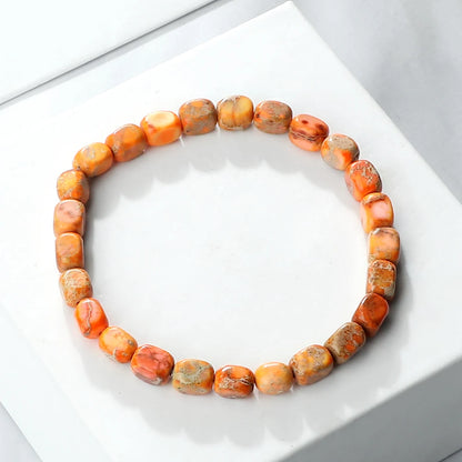 Luckacco Vintage Emperor Stone Beaded Bracelets Natural Stone Charm Elastic Strand Bracelet & Bangle Bohemian Yoga Jewelry for Women Men