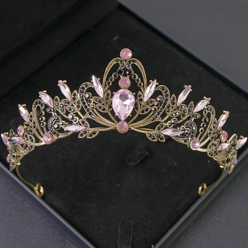 luckacco bridal headwear purple-colour women's grand party crown birthday tiaras