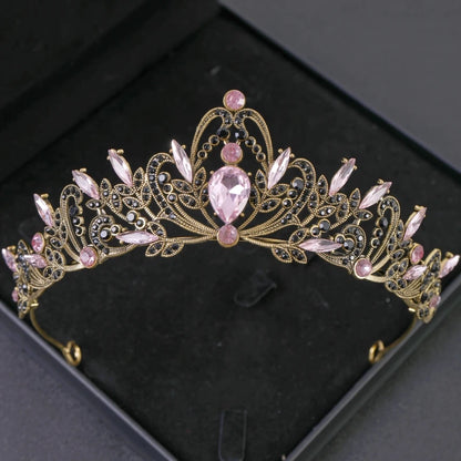 Luckacco Bridal Headwear Purple-Colour Women's Grand Party Crown Birthday Tiaras