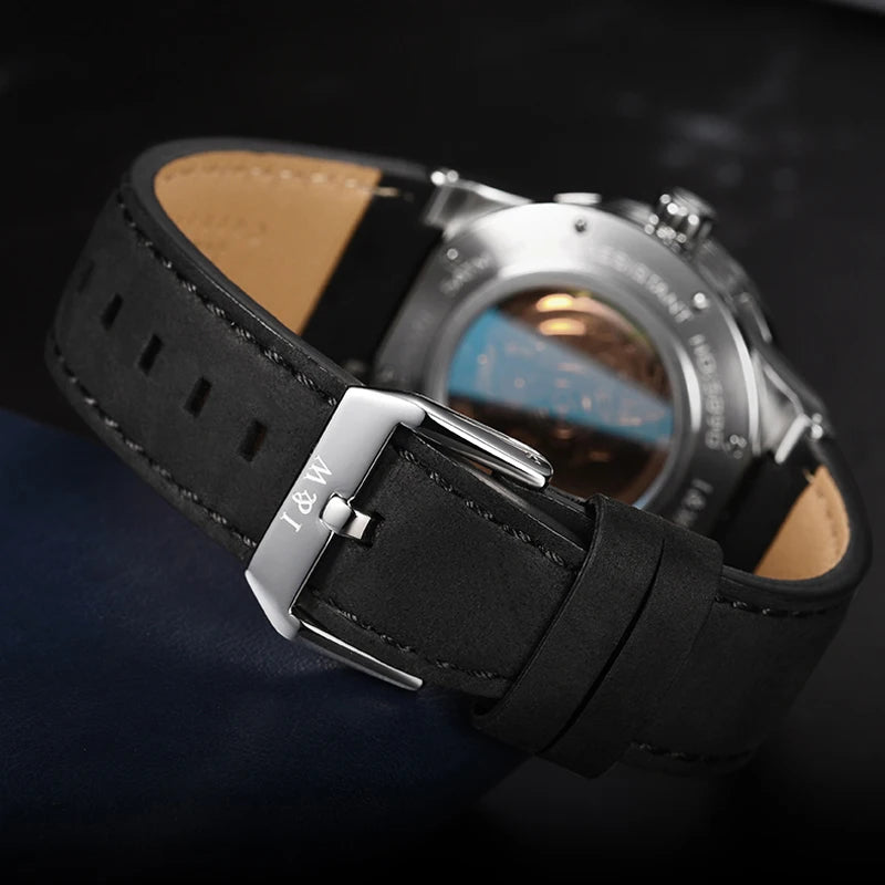 luckacco iw new fashion date men watch nh36 automatic movement luminous top brand luxury sports mechanical watch relogio masculino