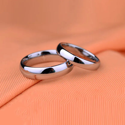 Luckacco Fashion simple titanium steel plain couples ring 6mm and 4mm rings Wedding Promise Engagement Rings For Women
