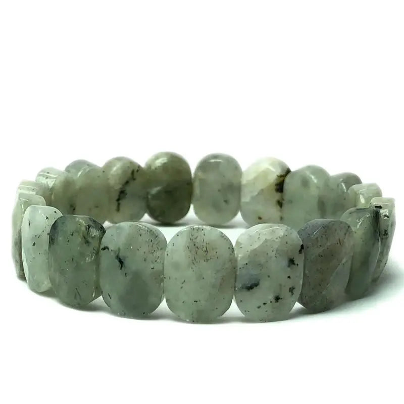 luckacco natural 10x15mm faceted flashing stone beads bracelets handmade reiki healing meditation bangles elastic rope couple jewelry