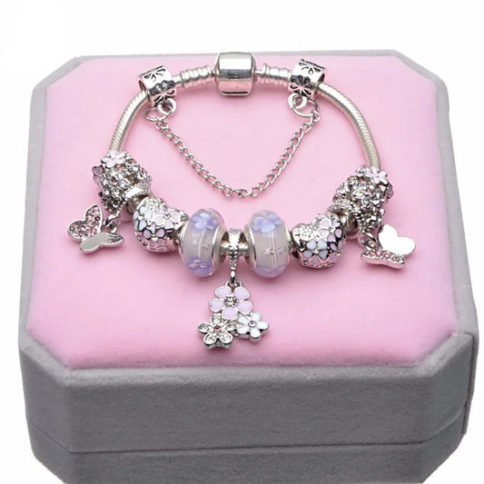 Luckacco 16cm-21cm Luxury Cutterfly Snake Chain Bracelet Fit DIY Brand Bracelets For Women Men Jewelry Gift 2024 New Trend 41 Styles