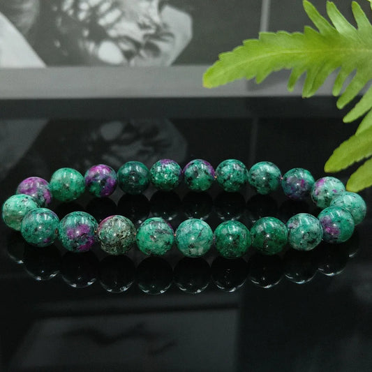 Luckacco 8MM Natural Epidote Zoisite Stone Bead Bracelet Homme Quartz Lava Tiger Eye Bracelet Made of Natural Stone Jewelry for Women