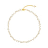 Luckacco 5-6m Real Natural Baroque Freshwater Pearl Necklace Fashion Jewelry for Gift 925 Sterling Silver Choker Necklace for Women Girls