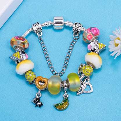 Luckacco Romantic Tower Aircraft Charm Bracelet For Women With Crystal DIY Beads Pendants Bracelet High-Quality Jewelry