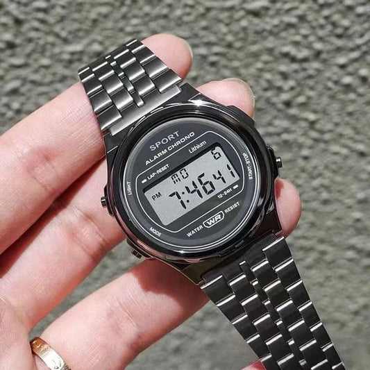 Luckacco Retro Square Electronic Watches Digital Display Women Men Watch Rose Gold Silver Luxury Ladies Wristwatches Relojes Para Mujer