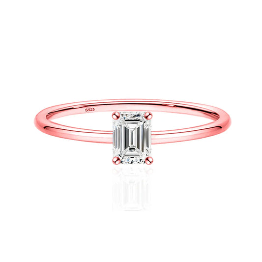 Luckacco Simple Fine Rea D Color Moissanite Diamond Ring 925 Sterling Silver Party Wedding Band Rings for Women Engagement Jewelry