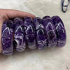 Luckacco Natural Amethyst Stone Beads Bracelet Natural Energy Stone Bangle Gemstone Jewelry for Woman Birthstone for Aquarius for Gift
