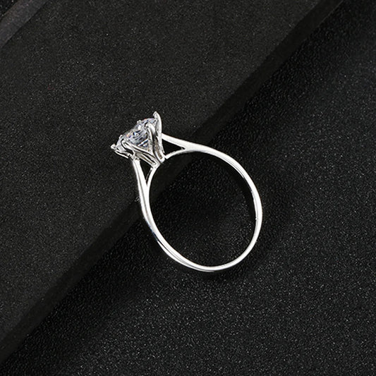 Luckacco Classic Wedding Rings For Women Forever Simple Six Claws Zirconia Fashion Solitaire Engagement Marriage Gift Ring Jewelry KCR033