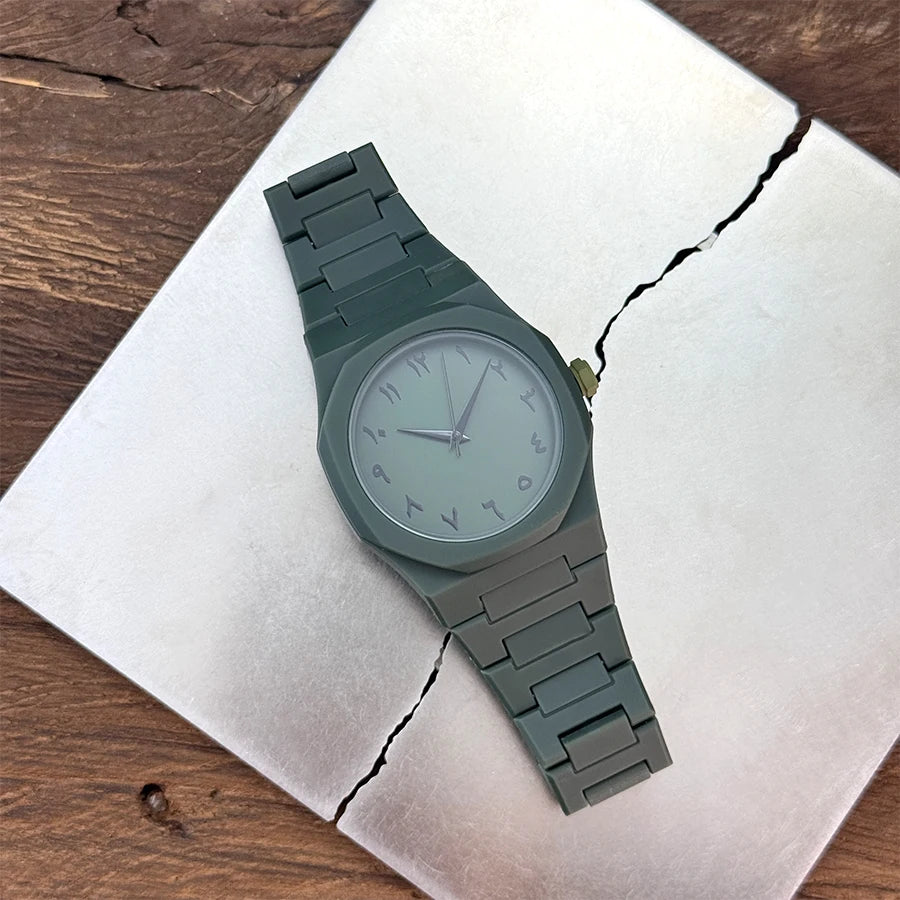luckacco hot sales in the middle east high-end plastic men's watch with arabic numerals neutral casual simple quartz watch