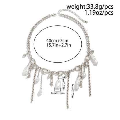 Luckacco Multi-layered Pearl Necklace for Women Party Y2K Trendy Clavicle Chain Fashion Heart Pendant Jewelry Accessories Gifts
