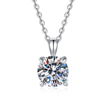 Luckacco Lihong Classic Women's Necklace AAAAA Zirconia 1ct Four Prong 925 Sterling Silver Pendant Luxury Fine Jewelry