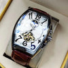 Luckacco Luxury Automatic Mechanical Watch for Men Sports Watches Tourbillon Skeleton Military Male Clock Cool Tonneau Man Wristwatch