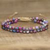 Luckacco 4mm Imperial Jasper Bracelet for Women Jewelry Natural Purple Sea Sediment Jasper Yoga Healing Stone Bracelet