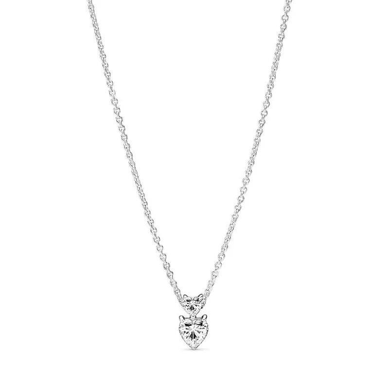 luckacco new 925 sterling silver gold droplet pearl snowflake pendant necklace exquisite and luxurious women's charm jewelry gift