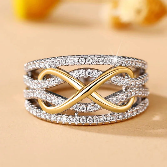 Luckacco Unique Love Design Women Rings for Wedding Engagement Band Luxury Accessories Hot Trend Eternity Jewelry Party Gift Anillos