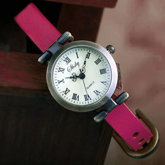 Luckacco Shsby New Fashion Hot-Selling Female Antique bronze leather watch ROMA Vintage Watch Women Dress Watches