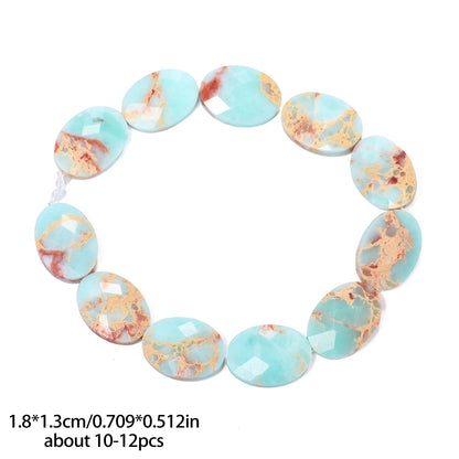 Luckacco AAA Natural Stone Multicolor Faceted Oval Stone Beads 18x13mm Loose Spacer Beads For Jewelry Making DIY Necklace Earrings Gifts